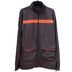 Under Armour cold Gear charcoal gray and orange full zip jacket. Men’s large